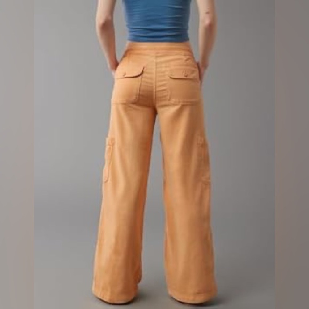 American Eagle Outfitters Orange Wide-Leg Pants - Picture 2 of 3